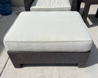 Restoration Hardware Outdoor Patio Wicker Club Chairs & Ottomans