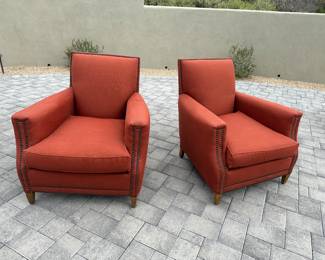 Restoration Hardware Marcel Club Chairs Pair