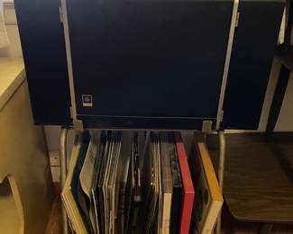 Record player, stand, and records