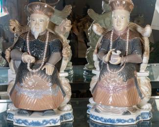 Rare Lladro Nobleman and Noblewoman, Chinese Elders  #4916 and #4921.