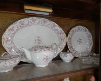 Full set of Noritake "Charmaine"  pink floral china....see next pic
