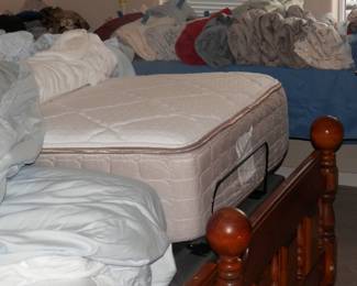 Mattress on second bed is deep style with comfortable heavy foam top.   