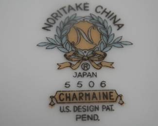 Mark on the back of Noritake china dinner ware set