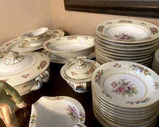 Entire set of 12 place settings and serving pieces  Rose China (Occupied Japan) (Noritake)