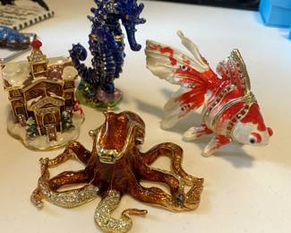 Collectible trinket holders (heavy) new in boxes