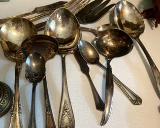 multiple misc sterling serving pieces