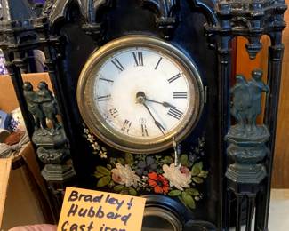 Bradley & Hubbard cast iron clock WORKS!