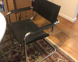 70's Chrome and Leather Italian Chair