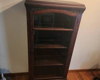 Old case, or gun cabinet. Gorgeous wood work details