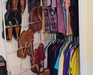Tons of clothes and shoes (including a huge clothes racj