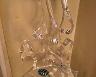 Large Mid Century Sculpture Lucite Sculpture by Hivo Van Teal