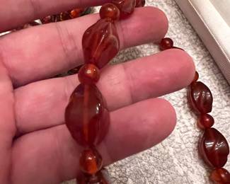 Gorgeous antique Amber bead necklace