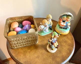 Marble eggs and Goebel figurines 