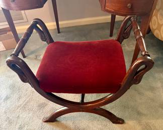 CHERRY  CURULE-FORM BENCH