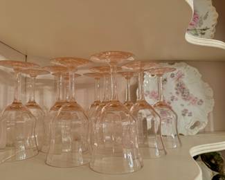 DEPRESSION GLASS WINE GLASSES