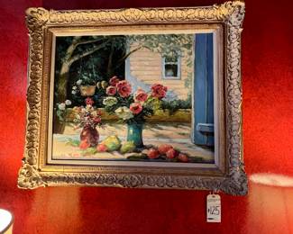 Charming Still Life on Canvas Signed