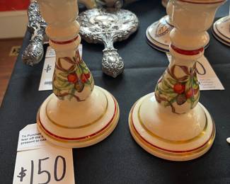 Pair of Tiffany Garland Candlesticks