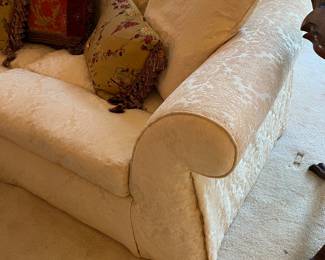 Pair of Drexel Heritage Damask Upholstered Sofas