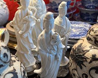 Blanc De Chine Chinese Geshia Figures