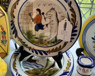 Set of Four Faience Pottery Plates