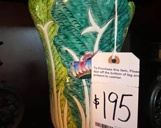 Fine Chinese Bok Choy Vase, approx 12 inches tall