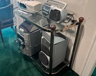 1970's Brass & Glass Console Table