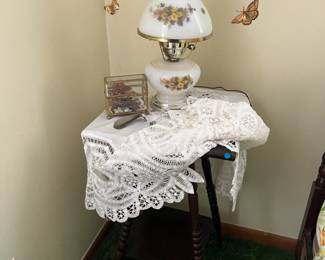 Antique Table and lamp