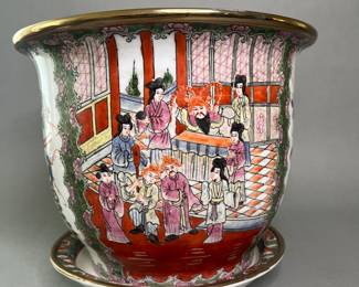 Chinese Export Famille Rose Planter And Under Plate