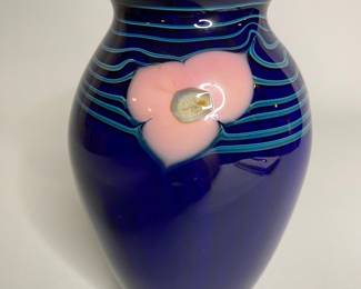Vintage Studio Art Blown Glass Vase, 1982