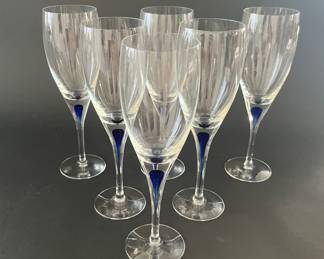 Set Of 6 Orrefors Champagne Flutes