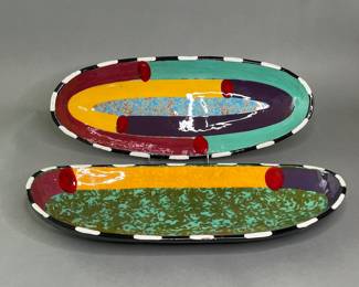 Two Ceramic Painted Display Dishes