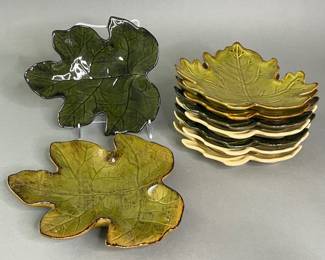 Set Of 10 Leaf Form Appetizer Plates