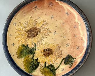 Patrick Valiant Large Sunflower Charger / Fruit Bowl