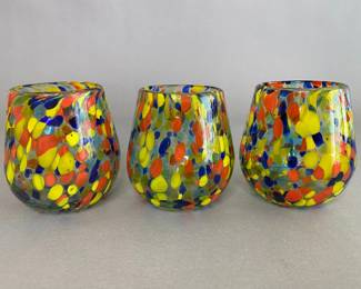 Three Murano Art Glass Tumblers