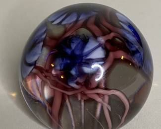 Morning Glory Art Glass Paperweight, 1982