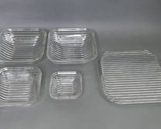 Five Piece Set Of Villeroy & Boch Quadra Crystal Servingware