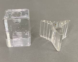 Modernist Glass Candlestick Holders