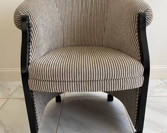 Wood Frame Upholstered Chair On Wheels