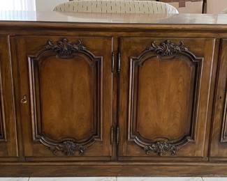 Baker French Provincial Four Door Sideboard With Silver Drawer