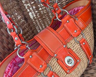COACH STRAW BEACH BAG - ORANGEFABULOUS!