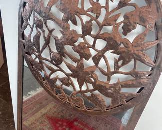 Metal Sparrow & Branches Mirror detail