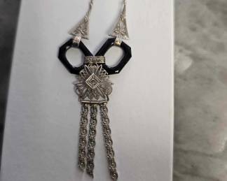 14kt white gold art deco necklace 