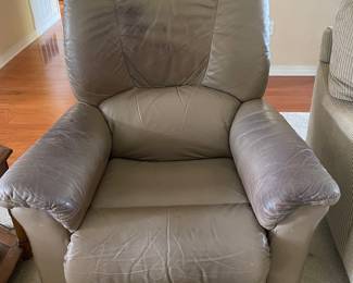 #3 $125 Light brown leather Lazyboy Manual recliner (needs cleaning)