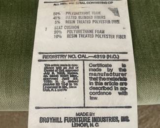 #6A - $90 Each Pair Green velvet Broyhill chairs 31x36x17(seat) 34 (back)