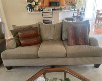 #1 - $350 Bernhardt Beige Sofa 87x40x19 (seat) 36 (back)