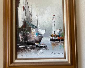 #51 - $80 Boat/lighthouse painting 24x28
