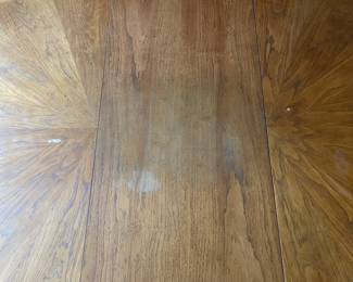 #12 - $695 -Drexel Dining table 72x44 removable 18' leaf with 4 chairs plus 2 armchairs
water stain in center