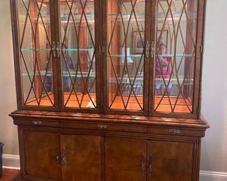 Beautiful Henrendon display cabinet - Burlwood - off location-Call for Apt - $775.00 -6'Wx87Hx19D
