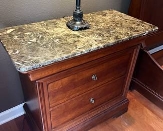 #36A - $300 Each Haverty's Pennsylvania house set of two chest with granite top 34Wx17Dx30T with hidden drawers