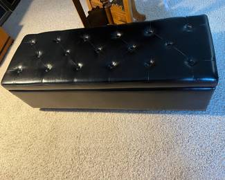 $60 - Black vinyl bench with storage
